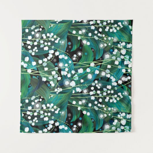 Tenture Lily de la vallée. Motif arrière - plan transparen (Devant (Horizontal))