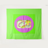 Tenture Lime Vert et violet clair motifs (Devant (Horizontal))