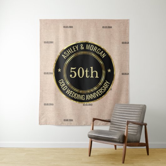 Tenture Lin beige (En situation)