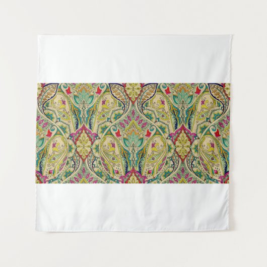 Tenture L'Inde paisley motif, frontière décorative. (Devant)