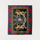 Tenture Lindsay Clan Badge & Motto avec Lions (Devant)