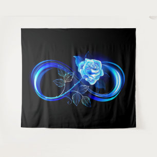 Tenture L'infini lumineux avec une rose bleue