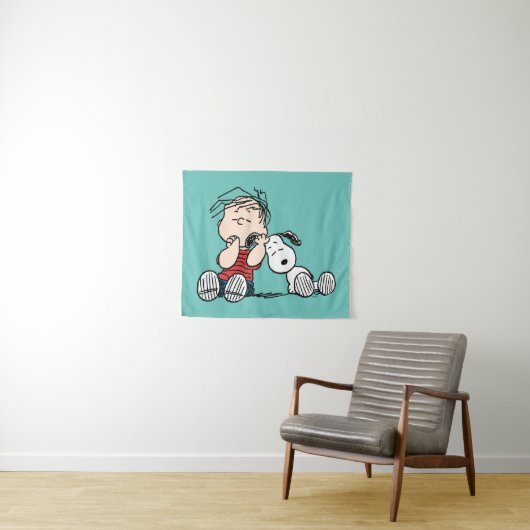 Tenture Linus consolé avec l'oreille de Snoopy (En situation (horizontale))