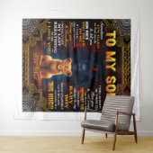 Tenture Lion à mon fils Parfois c'est dur papa (En situation (horizontale))