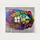 Tenture Lion Abstrait Majestueux (Devant (Horizontal))