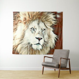 Tenture lion animal de couleur chaude