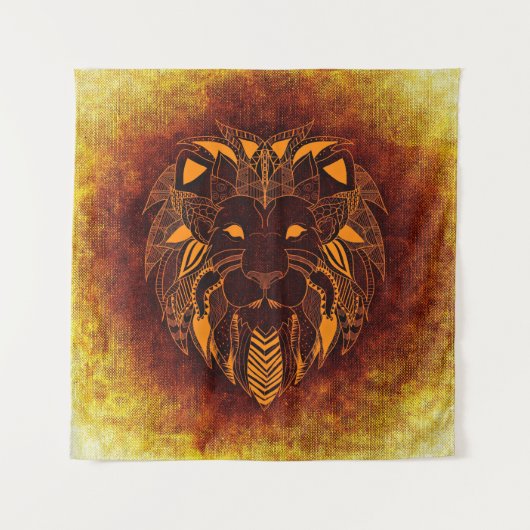 Tenture Lion animal sauvage abstrait (Devant)