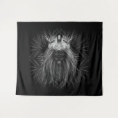 Tenture Lion avec monogramme de couronne (Devant (Horizontal))