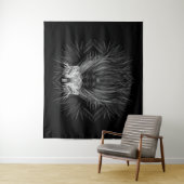 Tenture Lion avec monogramme de couronne (En situation)