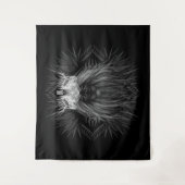 Tenture Lion avec monogramme de couronne (Devant)