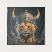 Tenture Lion bébé viking mignon (Devant)
