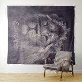 Tenture Lion Courage Roi de la Jungle (En situation (horizontale))