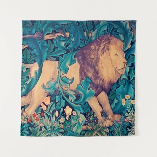 Tenture Lion dans la forêt, William Morris Tapestry (Devant (Horizontal))