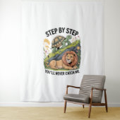 Tenture Lion de tortue drôle (En situation)