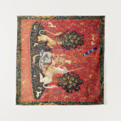 Tenture Lion D'ENFANCE ET D'UNICORN, Fleurs D'Imaginaires, (Devant (Horizontal))