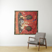 Tenture Lion D'ENFANCE ET D'UNICORN, Fleurs D'Imaginaires, (En situation (horizontale))