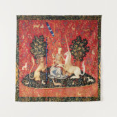 Tenture Lion D'ENFANCE ET D'UNICORN, Fleurs D'Imaginaires, (Devant)