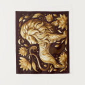 Tenture Lion d'or majestueux (Devant)