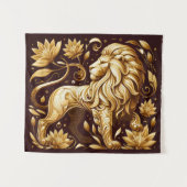 Tenture Lion d'or majestueux (Devant (Horizontal))
