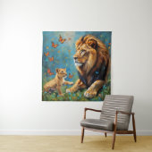 Tenture Lion Et Cub (En situation)
