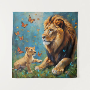 Tenture Lion Et Cub