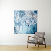 Tenture Lion neige couché animal d'art (En situation (horizontale))