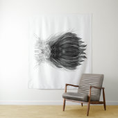 Tenture Lion noir avec couronne Antlers et monogramme (En situation)