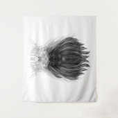 Tenture Lion noir avec couronne Antlers et monogramme (Devant)