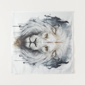 Tenture Lion Portrait Animal Peinture Faune À L'Extérieur (Devant (Horizontal))