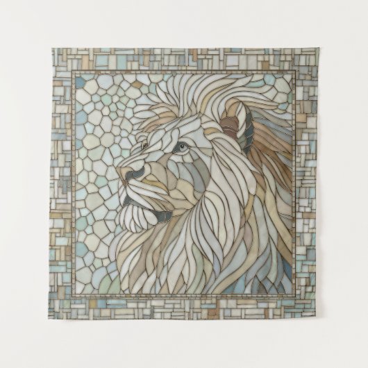 Tenture Lion Portrait Mosaic Art (Devant)
