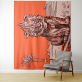 Tenture lion souriant (En situation)