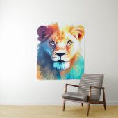 Tenture Lion Wild Nature Animal Couleur Art Peinture (En situation)