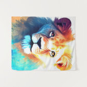 Tenture Lion Wild Nature Animal Couleur Art Peinture (Devant (Horizontal))