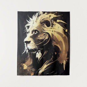 Tenture Lion Wild Nature Free Spirit Art Brush Peinture