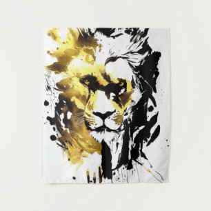 Tenture Lion Wild Nature Free Spirit Art Brush Peinture