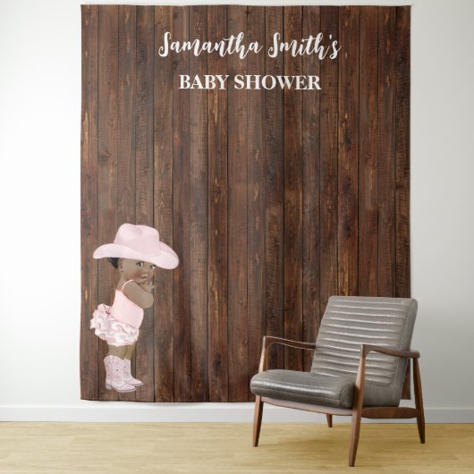 Tenture Little AA Cowgirl Baby shower occidental (En situation)