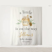 Tenture Little Honey On The Way Bee Baby Shower Backdrop (Devant)