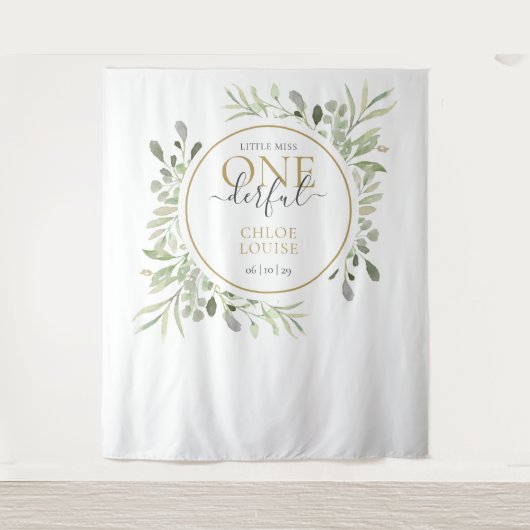 Tenture Little Miss ONEderful First Birthday (Devant)