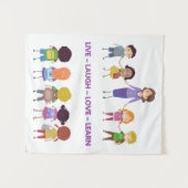 Tenture Live ~ Laugh ~ Amour ~ Apprendre Enseignant de l'é (Devant (Horizontal))