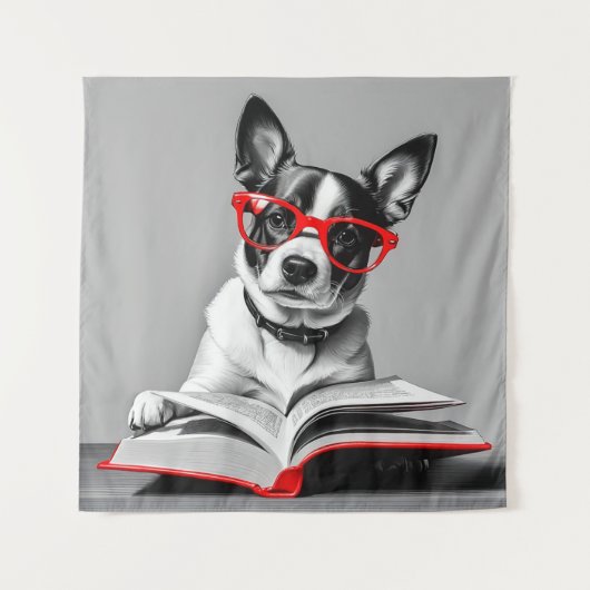 Tenture Livre de lecture de chien (Devant)