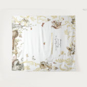 Tenture Livre d'histoires | Baby shower forestier (Devant (Horizontal))