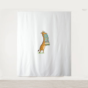 Tenture Livre drôle Lecture Giraffe I Love My Library