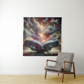 Tenture Livre sans fin avec des mots liquides en cascade (En situation)