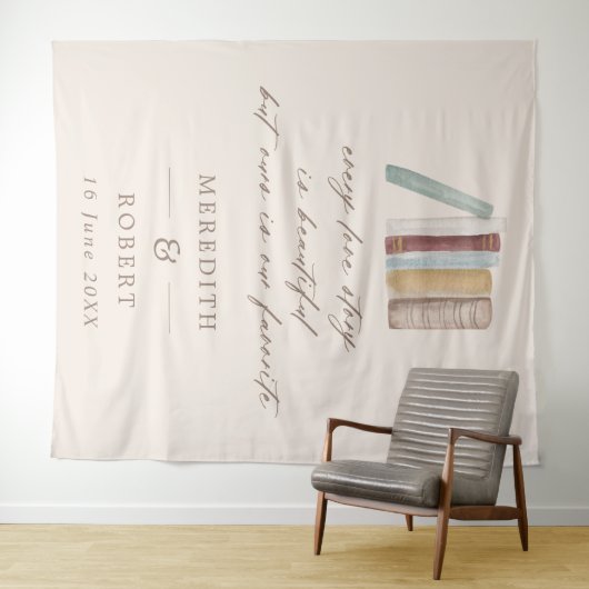 Tenture Livres Chaque histoire d'amour Cérémonie Mariage C (En situation (horizontale))