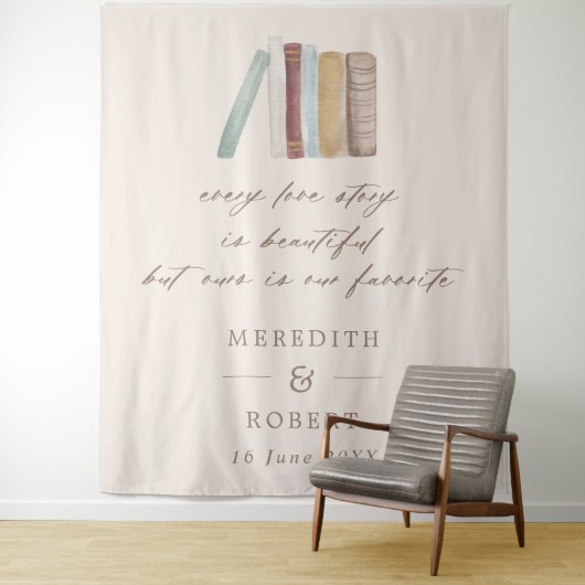 Tenture Livres Chaque histoire d'amour Cérémonie Mariage C (En situation)