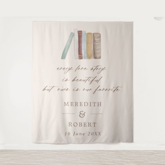 Tenture Livres Chaque histoire d'amour Cérémonie Mariage C (Devant)