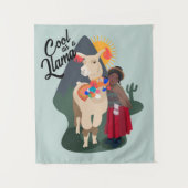 Tenture Llama with her little girl wall art (Devant)