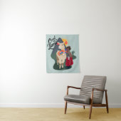 Tenture Llama with her little girl wall art (En situation)