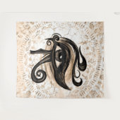 Tenture L'OEil égyptien d'Horus - Art numérique de Wadjet (Devant (Horizontal))