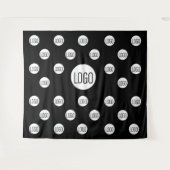 Tenture Logo blanc sur noir de l'entreprise en pas à pas (Devant (Horizontal))